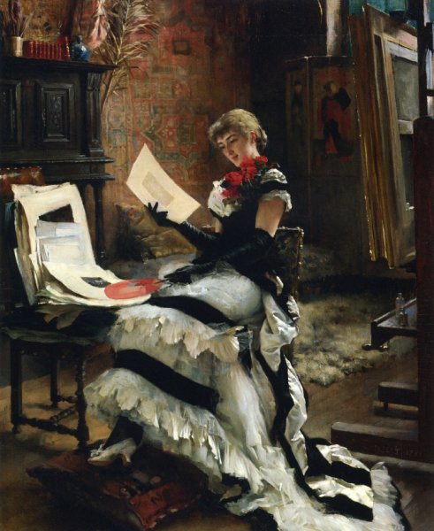 Chez l'Artiste (also known as Les Gravures) by Albert Edelfelt - Hand-Painted Oil Painting Reproduction