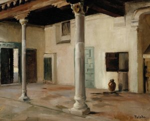 Courtyard in Toledo by Albert Edelfelt Oil Painting