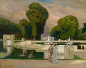 From St. Cloud Park, Paris by Albert Edelfelt Oil Painting