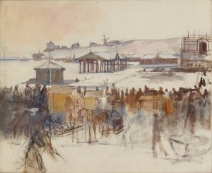 From the South Harbor by Albert Edelfelt Oil Painting