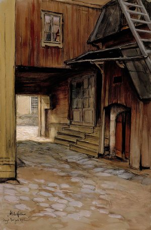 House in Porvoo Oil painting by Albert Edelfelt