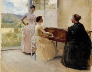 In The Drawing Room At Haikko, Study by Albert Edelfelt Oil Painting