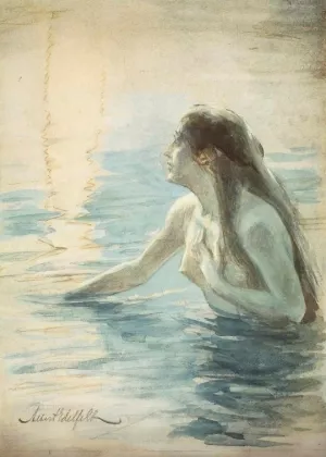 In the Water by Albert Edelfelt - Oil Painting Reproduction