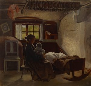 Interior view of a Uusimaa living room by Albert Edelfelt Oil Painting