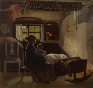 Interior view of a Uusimaa living room by Albert Edelfelt Oil Painting