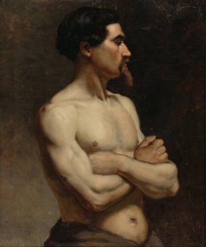 Male Model, Academy Study by Albert Edelfelt Oil Painting