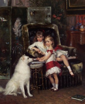 Michael and Xenia, Children of the Emperor Alexander III by Albert Edelfelt Oil Painting