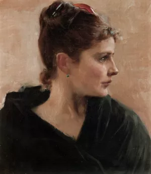 Naisen Paeae by Albert Edelfelt - Oil Painting Reproduction