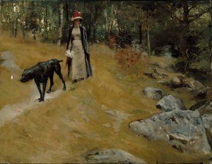 On The Shore Bank by Albert Edelfelt Oil Painting