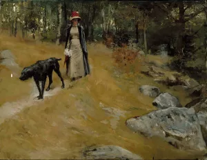 On The Shore Bank by Albert Edelfelt Oil Painting