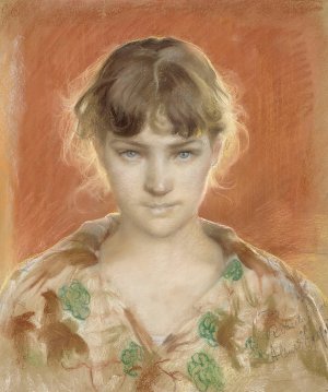 Parisian Model in a Dressing Gown by Albert Edelfelt Oil Painting