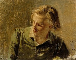 Portrait Of A Young Man by Albert Edelfelt Oil Painting