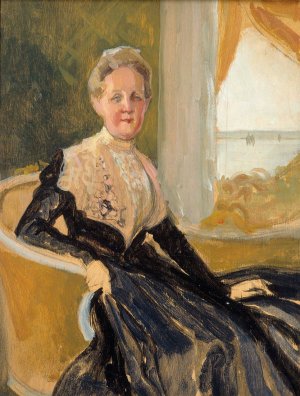 Portrait Of Countess Elisabeth Wachtmaister, Compositional Sketch by Albert Edelfelt Oil Painting