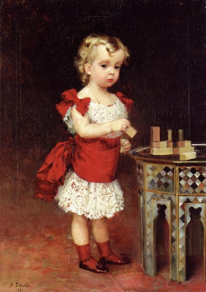 Portrait of Grand Duke Andrei Vladimirovich as a Child by Albert Edelfelt - Hand-Painted Oil Painting Reproduction