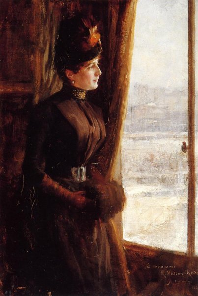 Portrait of Madame Vallery-Radot by Albert Edelfelt - Hand-Painted Oil Painting Reproduction