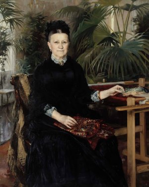 Portrait Of Mrs. Anna Sinebrychoff by Albert Edelfelt Oil Painting