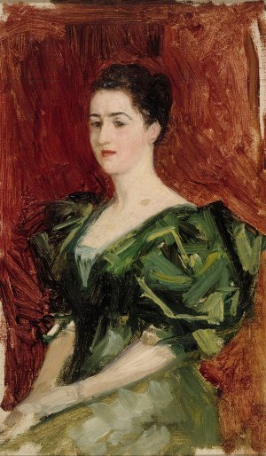 Portrait Of Mrs. Dagmar Dippell, Compositional Sketch by Albert Edelfelt Oil Painting