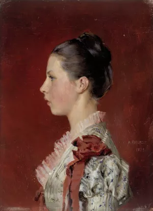 Portrait Of The Artist's Sister Annie Edelfelt Oil painting by Albert Edelfelt