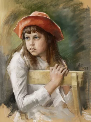 Portrait of the Artist's Sister Berta Edelfelt by Albert Edelfelt Oil Painting