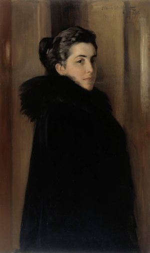 Portrait of the Artist's Wife Ellan Edelfelt by Albert Edelfelt Oil Painting
