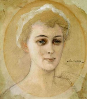 Portrait Study Of Baroness Naomi by Albert Edelfelt Oil Painting