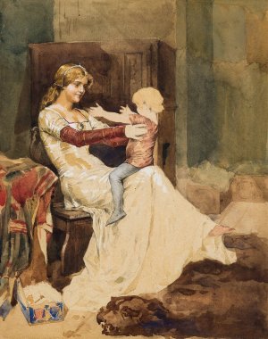 Queen Blanka. Study by Albert Edelfelt Oil Painting