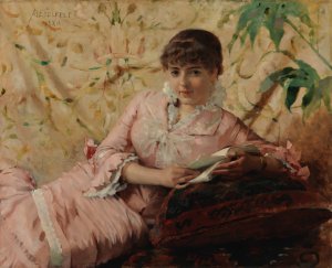 Reading Parisienne by Albert Edelfelt Oil Painting