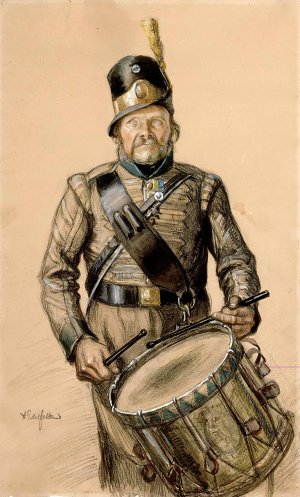 Rumpali Nord, Vanrikki Stoolin tarinain kuvitusta Oil painting by Albert Edelfelt