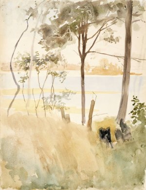 Seashore at Haikko in Autumn Oil painting by Albert Edelfelt