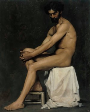 Seated Man by Albert Edelfelt Oil Painting