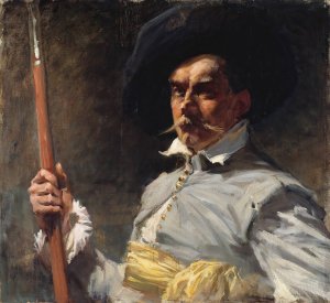 Self-Portrait in 17th Century Costume by Albert Edelfelt Oil Painting