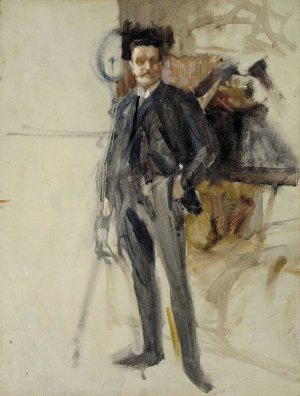 Self-Portrait, Sketch by Albert Edelfelt Oil Painting