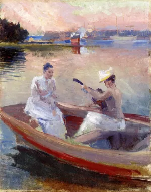 Summer Evening, Haiko Bight Outside Porvoo Oil painting by Albert Edelfelt
