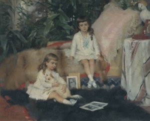 The Grand Dukes Boris and Kirill Vladimirovich as Children by Albert Edelfelt Oil Painting