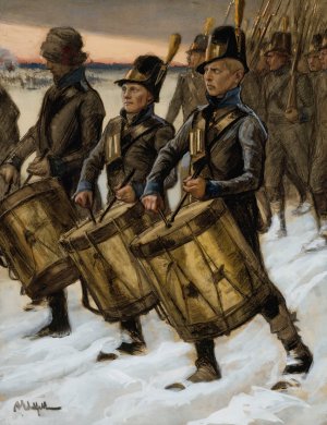 The March Of The BjOrneborg Regiment by Albert Edelfelt Oil Painting