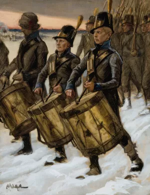 The March Of The BjOrneborg Regiment by Albert Edelfelt Oil Painting