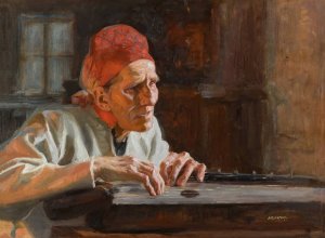 The Poet, Larin Paraske by Albert Edelfelt Oil Painting