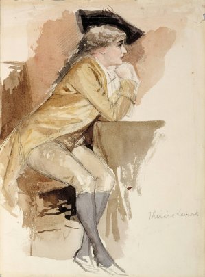 Therese Lainville Dressed As In The 18th Century by Albert Edelfelt Oil Painting