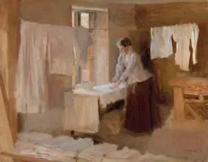 Woman Ironing, Study for the Washerwomen by Albert Edelfelt Oil Painting