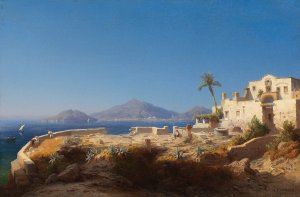 Ansicht der Insel Salamis von Nordosten by Albert Eichhorn Oil Painting