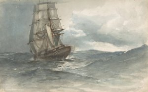 Ship at Sea by Albert Ernest Markes Oil Painting