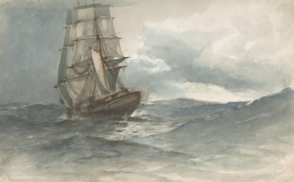 Main Product Photo of Ship at Sea  Painting by Albert Ernest Markes