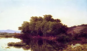 A River Bank by Albert Fitch Bellows - Oil Painting Reproduction