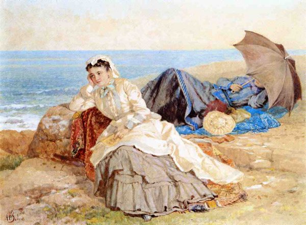 Seaside Reflections by Albert Fitch Bellows - Hand-Painted Oil Painting Reproduction