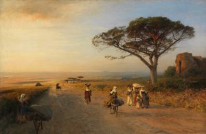 Via Appia by Albert Flamm Oil Painting
