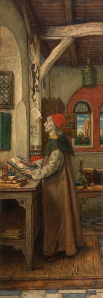 Jacob van Maerlant Writing His Spieghel Historiael by Albert Frans Lieven De Vriendt Oil Painting