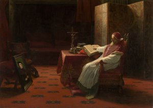 Pope Paul III in Front of the Portrait of Luther by Albert Frans Lieven De Vriendt Oil Painting