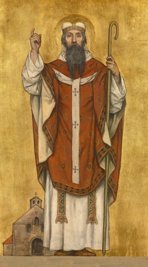 Saint Boniface of Mainz by Albert Frans Lieven De Vriendt Oil Painting