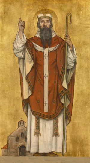 Saint Boniface of Mainz by Albert Frans Lieven De Vriendt Oil Painting