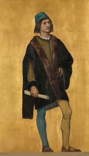 The Architect Jan van de Poele by Albert Frans Lieven De Vriendt Oil Painting